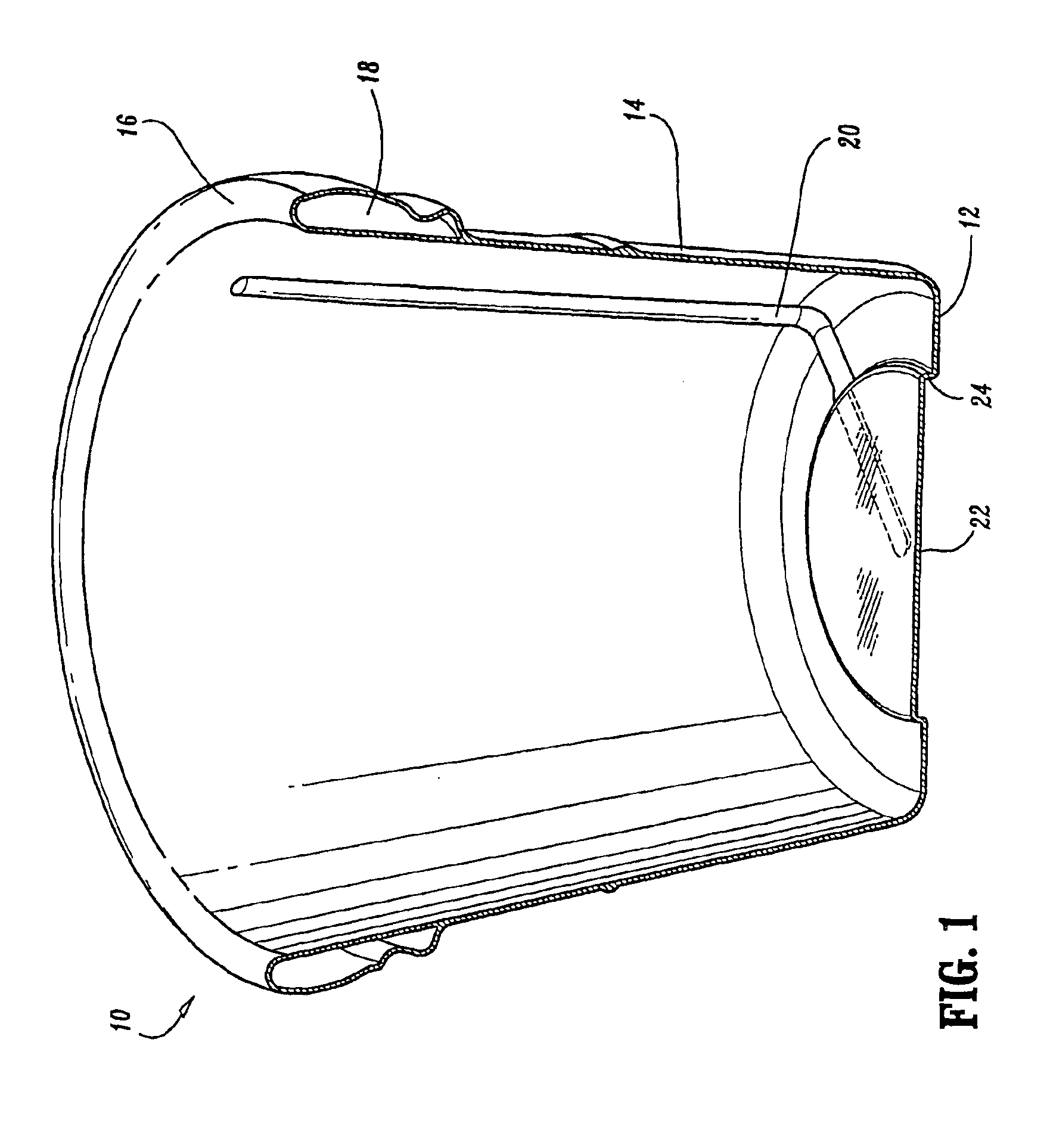 Molded article having hollow rim portion and process for producing articles