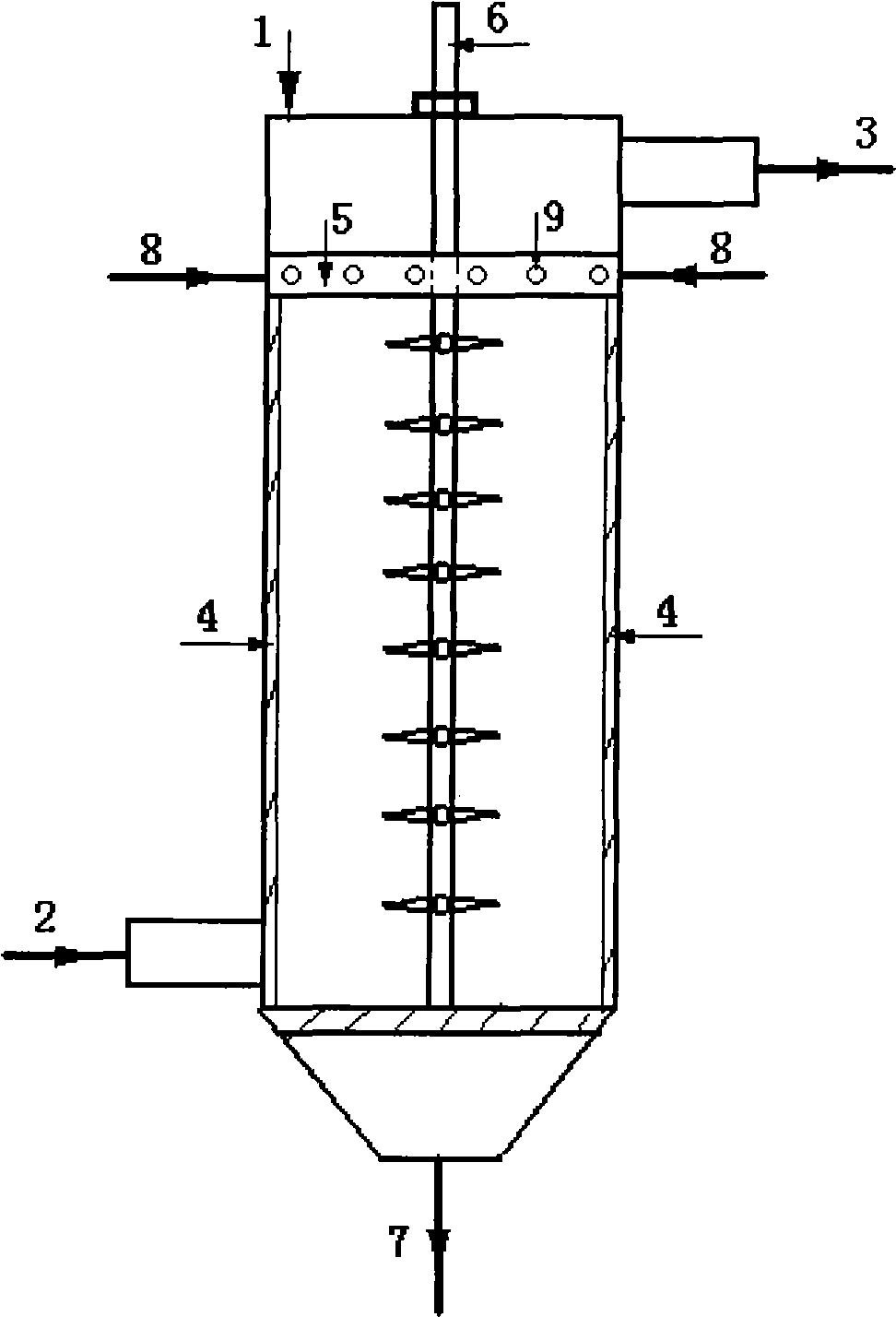 Wet-type flue gas treating reactor by pulse corona