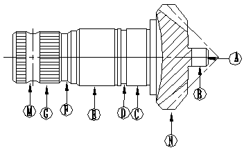 Machining method for gear shaft in angle steering gear assembly