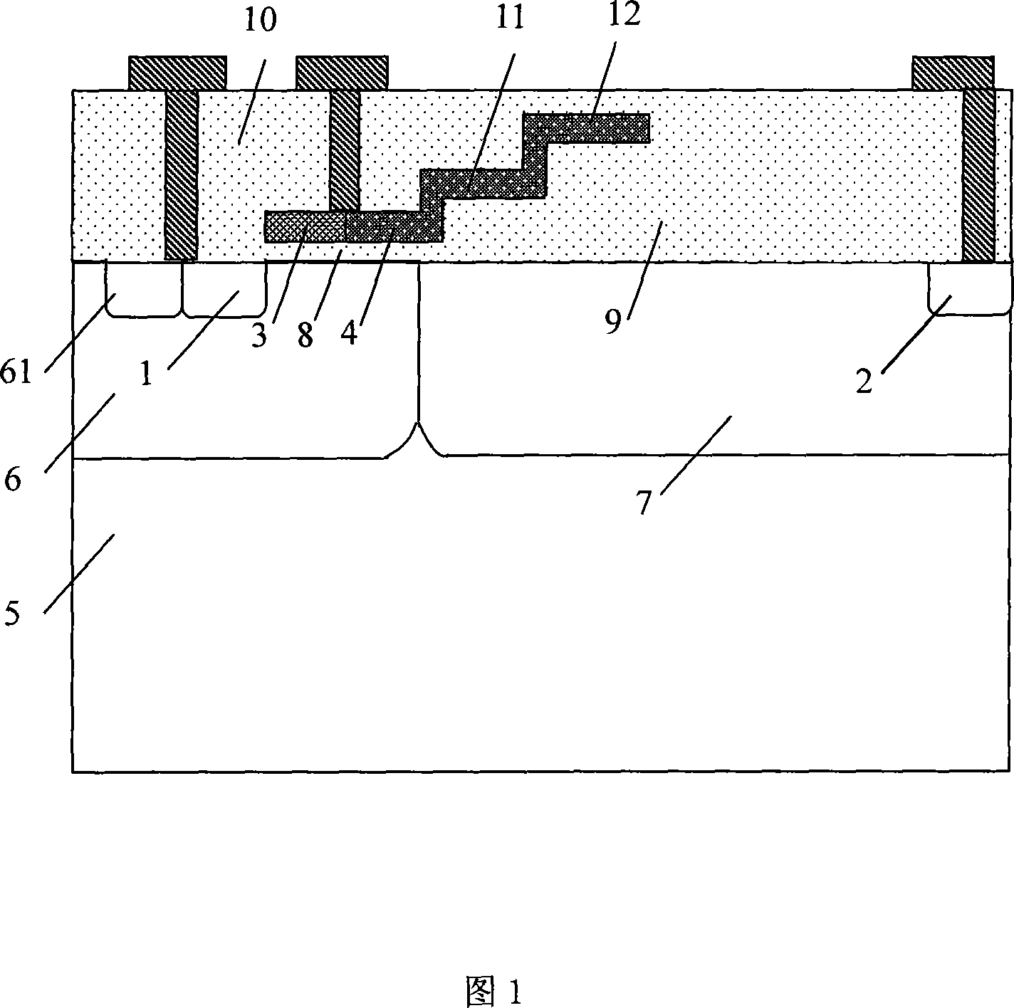 Horizontal dispersion oxide semiconductor of heterogeneous bar multi-step field electrode board