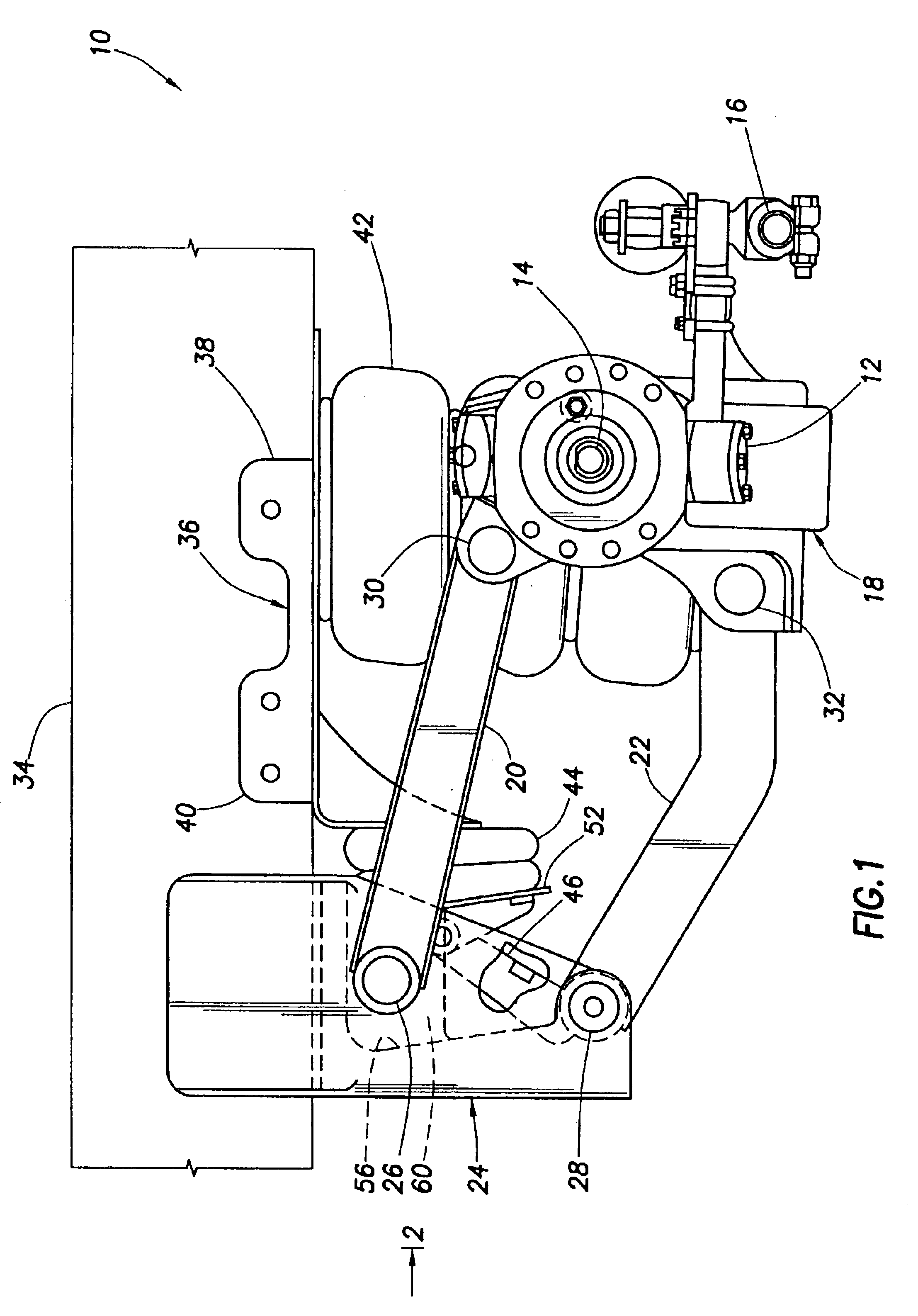 Lift axle suspension system