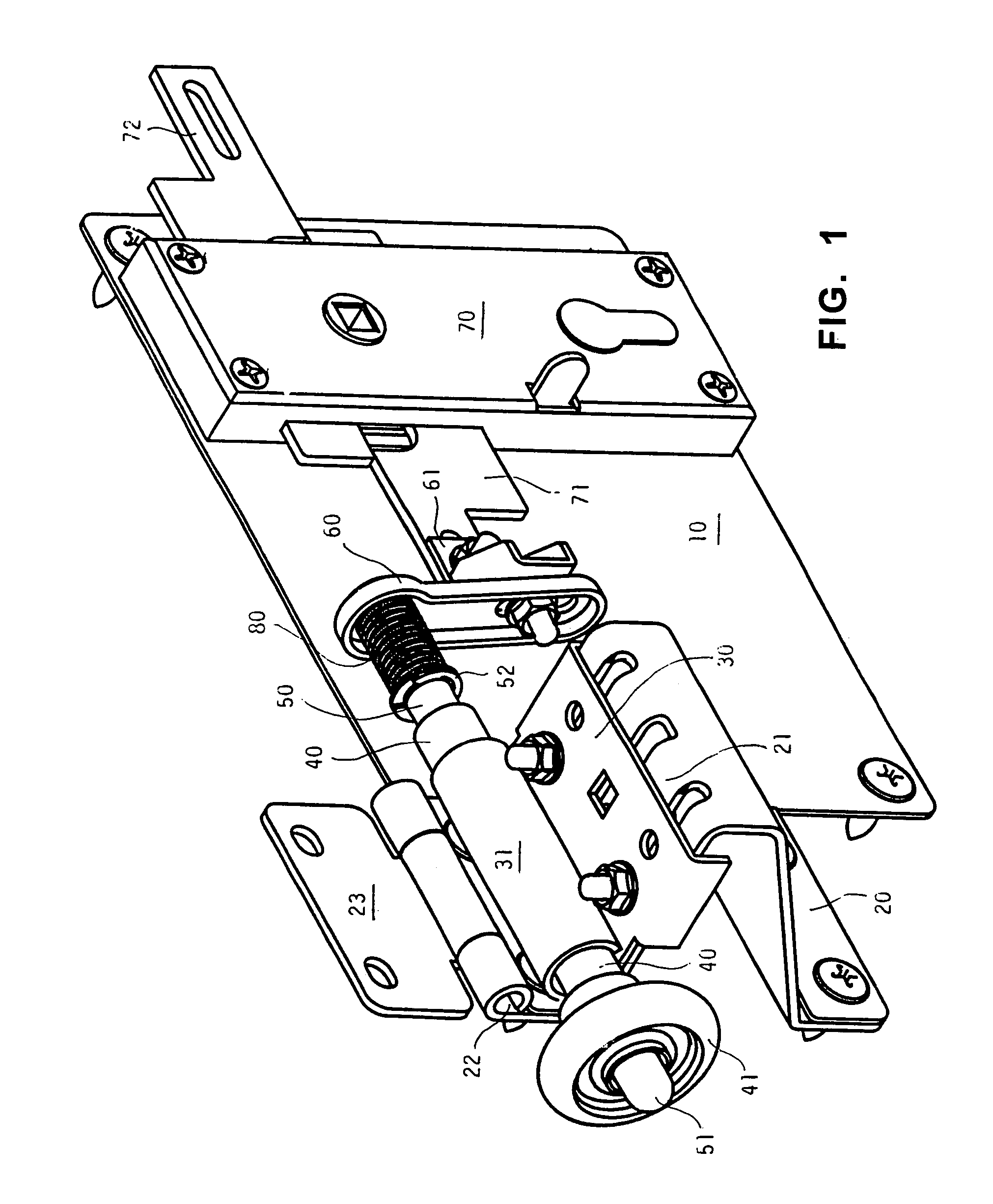 Latch for section doors and the like, and operating sets including said latch