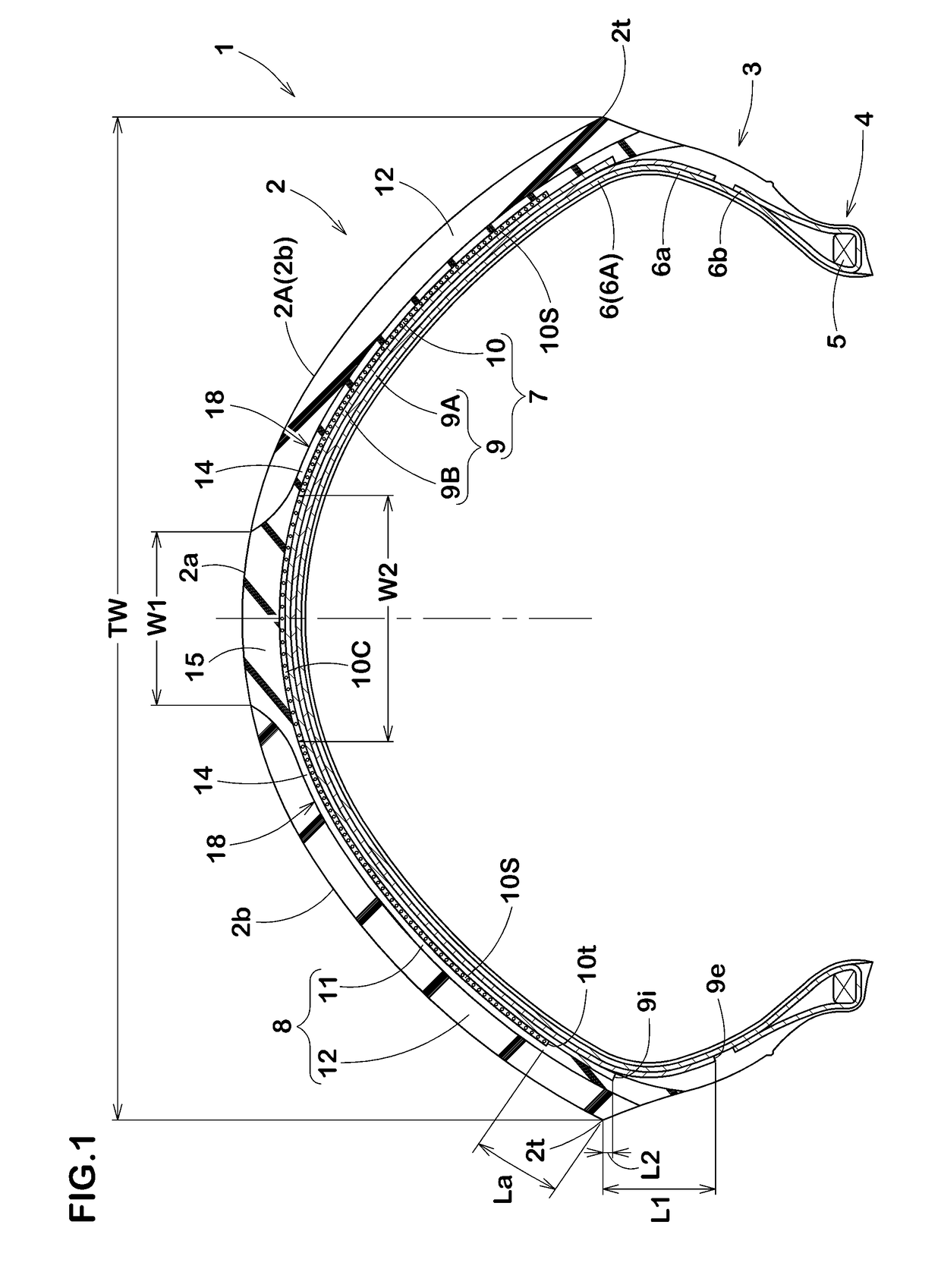 Pneumatic tire for a motorcycle