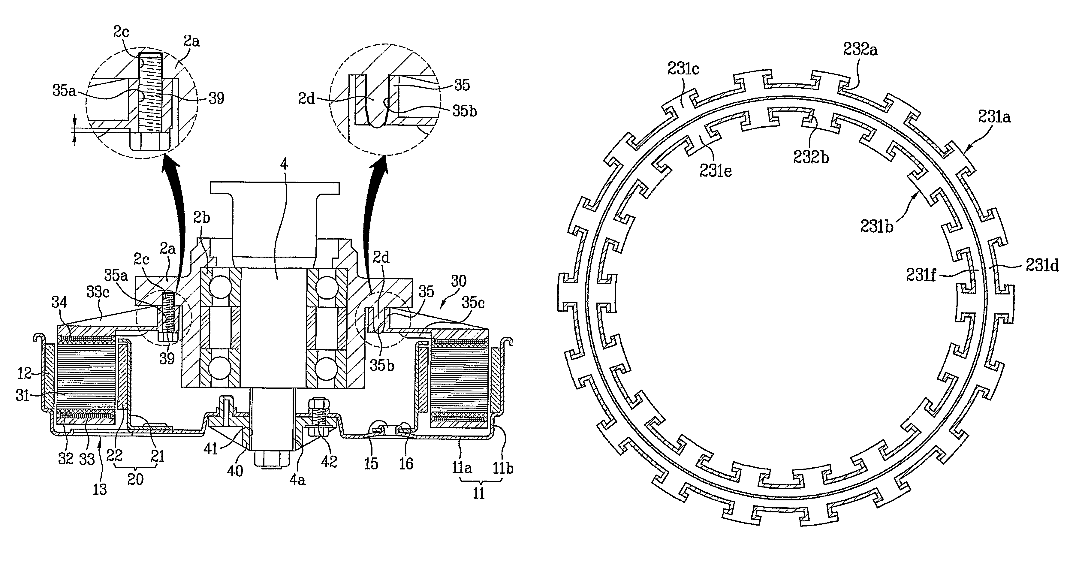 Dual rotor type motor