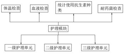 Hospital infection monitoring and nursing management device