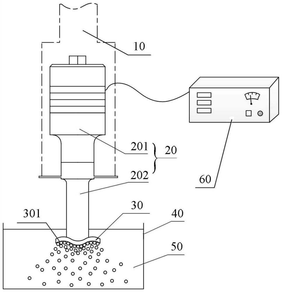 Ultrasonic cavitation shot peening method and its application device