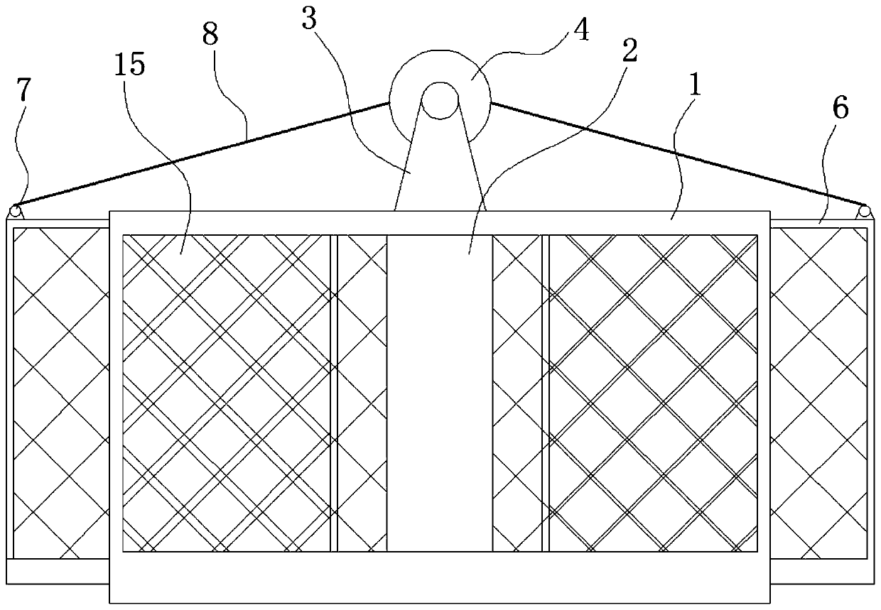 Bridge construction hanging basket capable of extending and contracting left and right