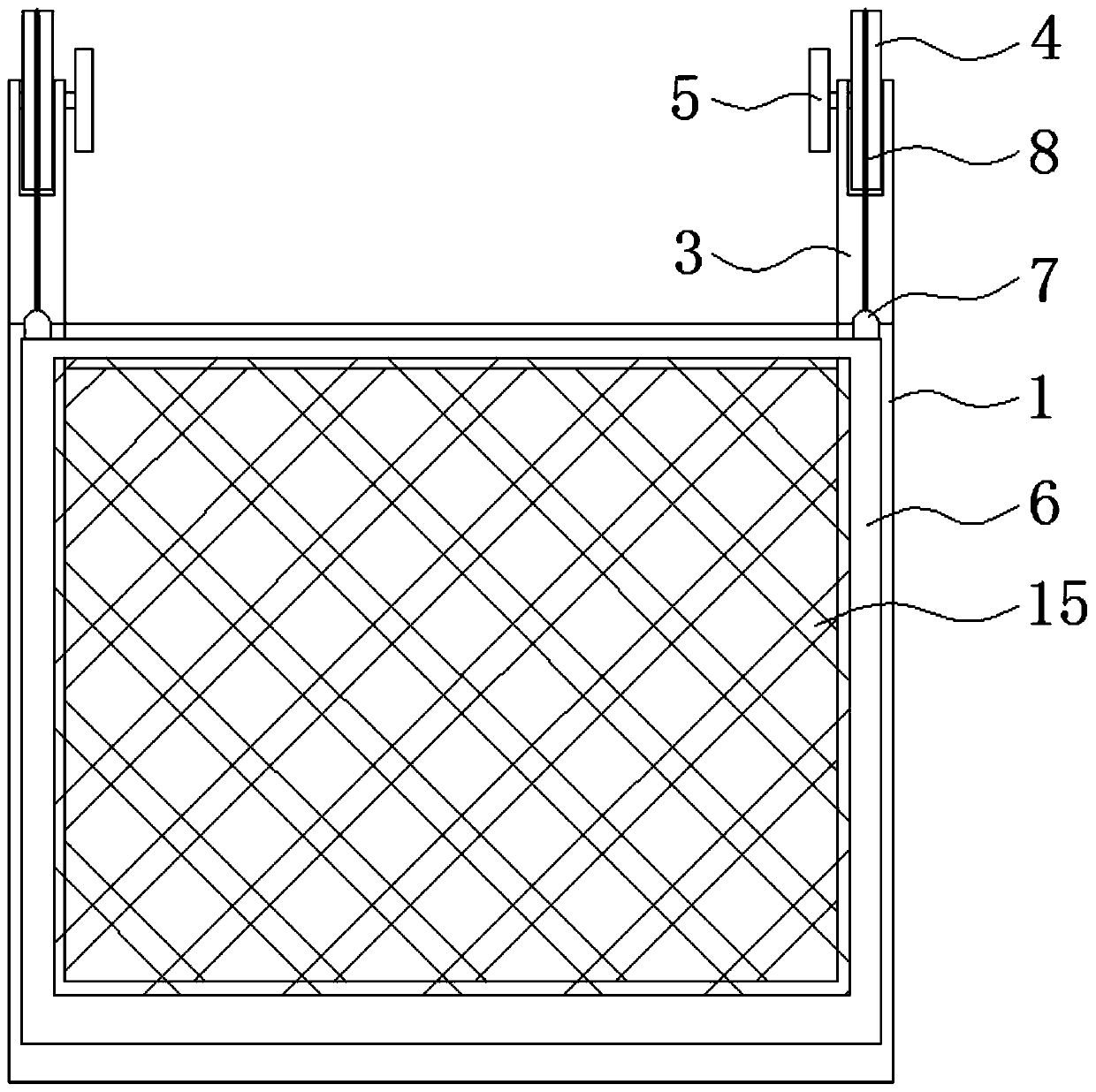 Bridge construction hanging basket capable of extending and contracting left and right