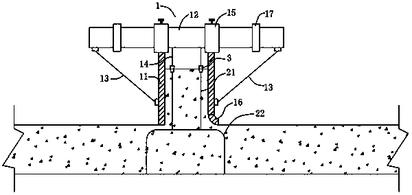 Construction method for one-time pouring forming of concrete flanging