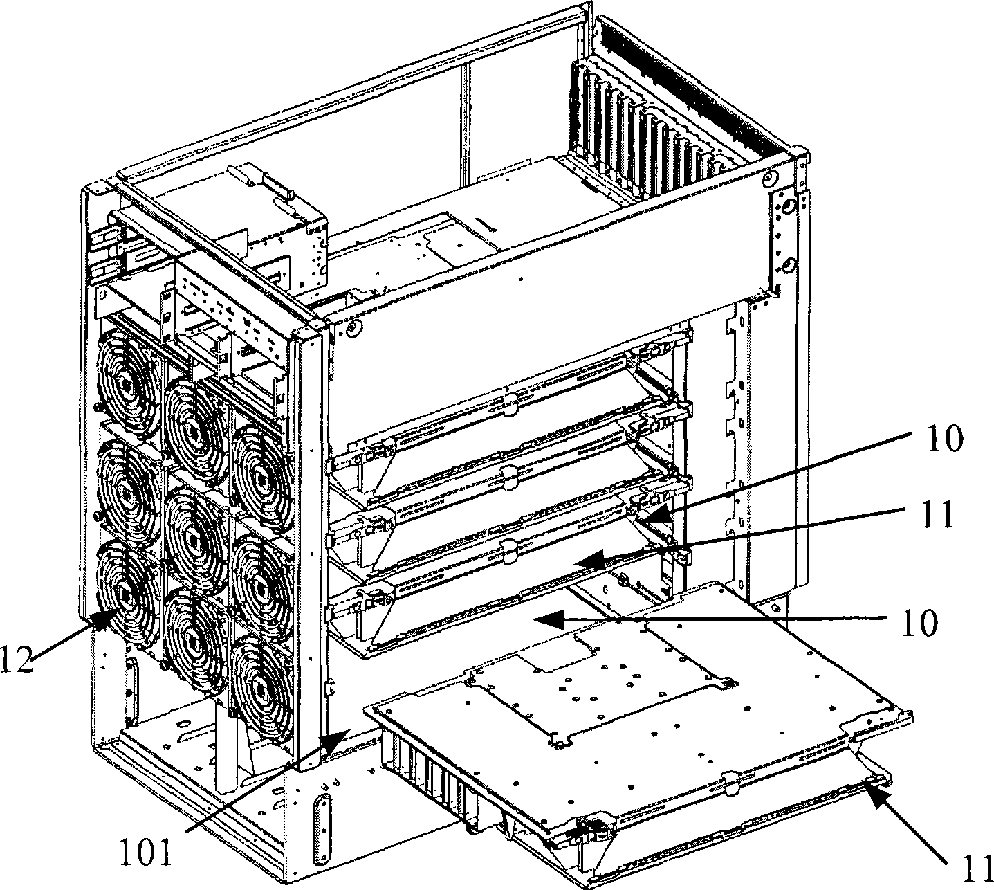 Interposing frame and retaining plate component