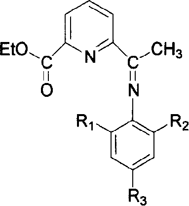 Compound of monoimine pyridine, preparation method and catalyst containing the compound and application