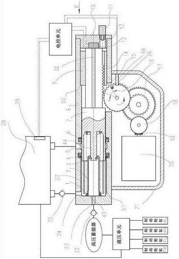 Electric pump for automobile drive-by-wire braking system