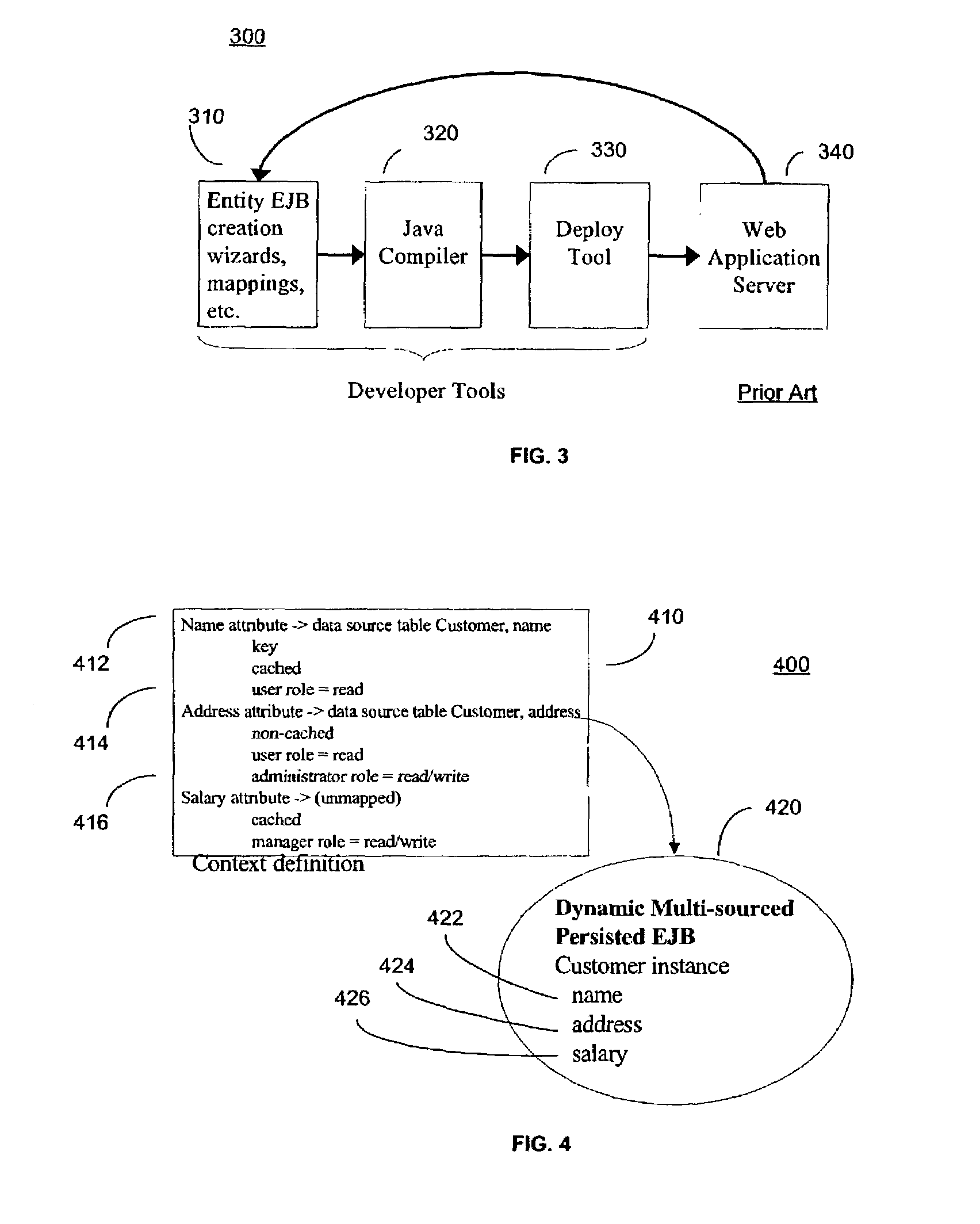 System and method for dynamically mapping dynamic multi-sourced persisted EJBs