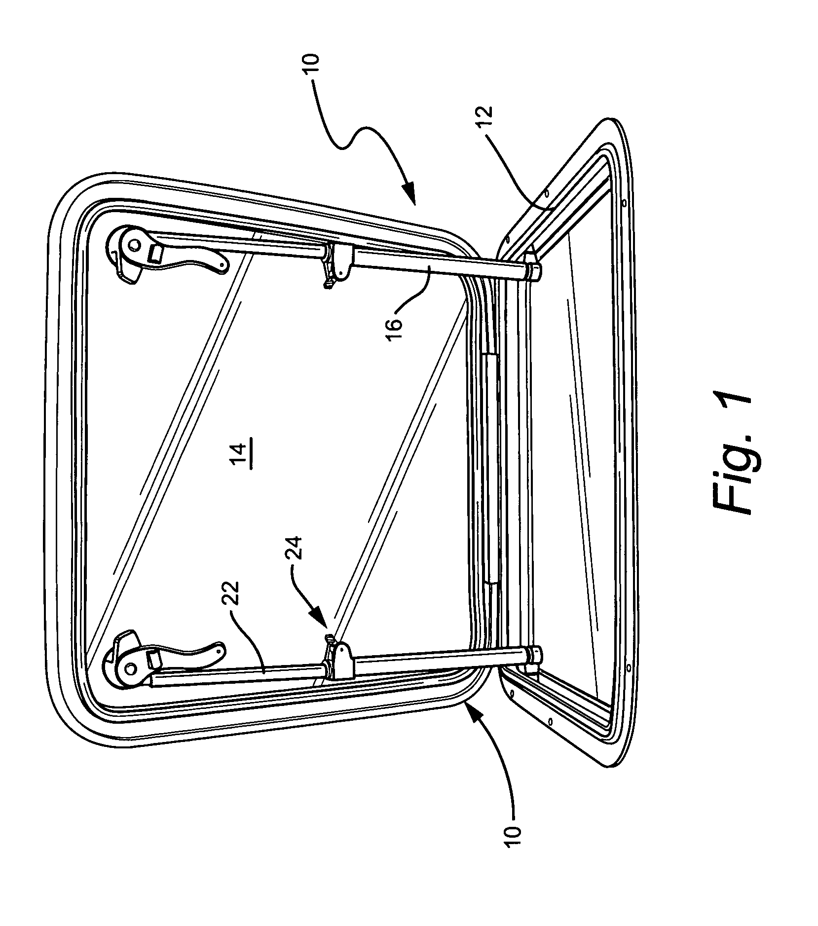 Support bar assembly for deck hatch