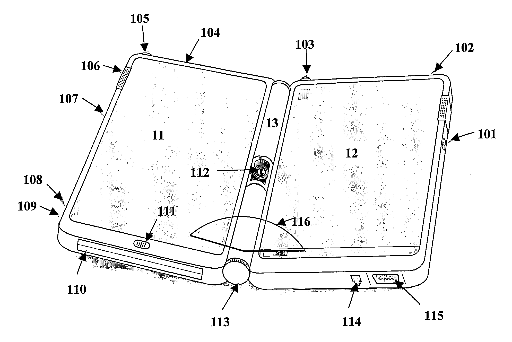 Portable, folding and separable multi-display computing system