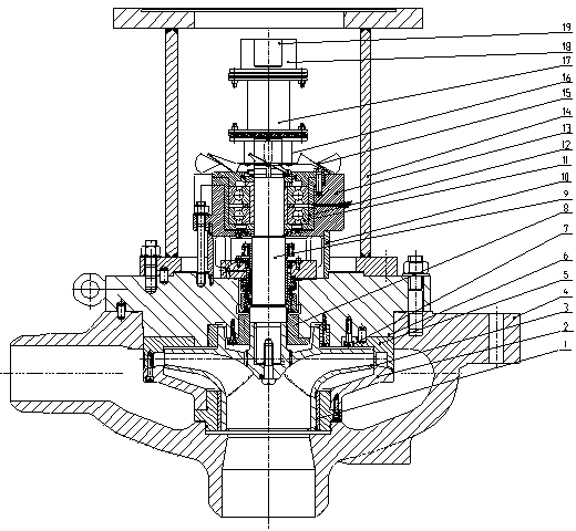 Afterheat discharging pump for third-generation nuclear power technology AP1000