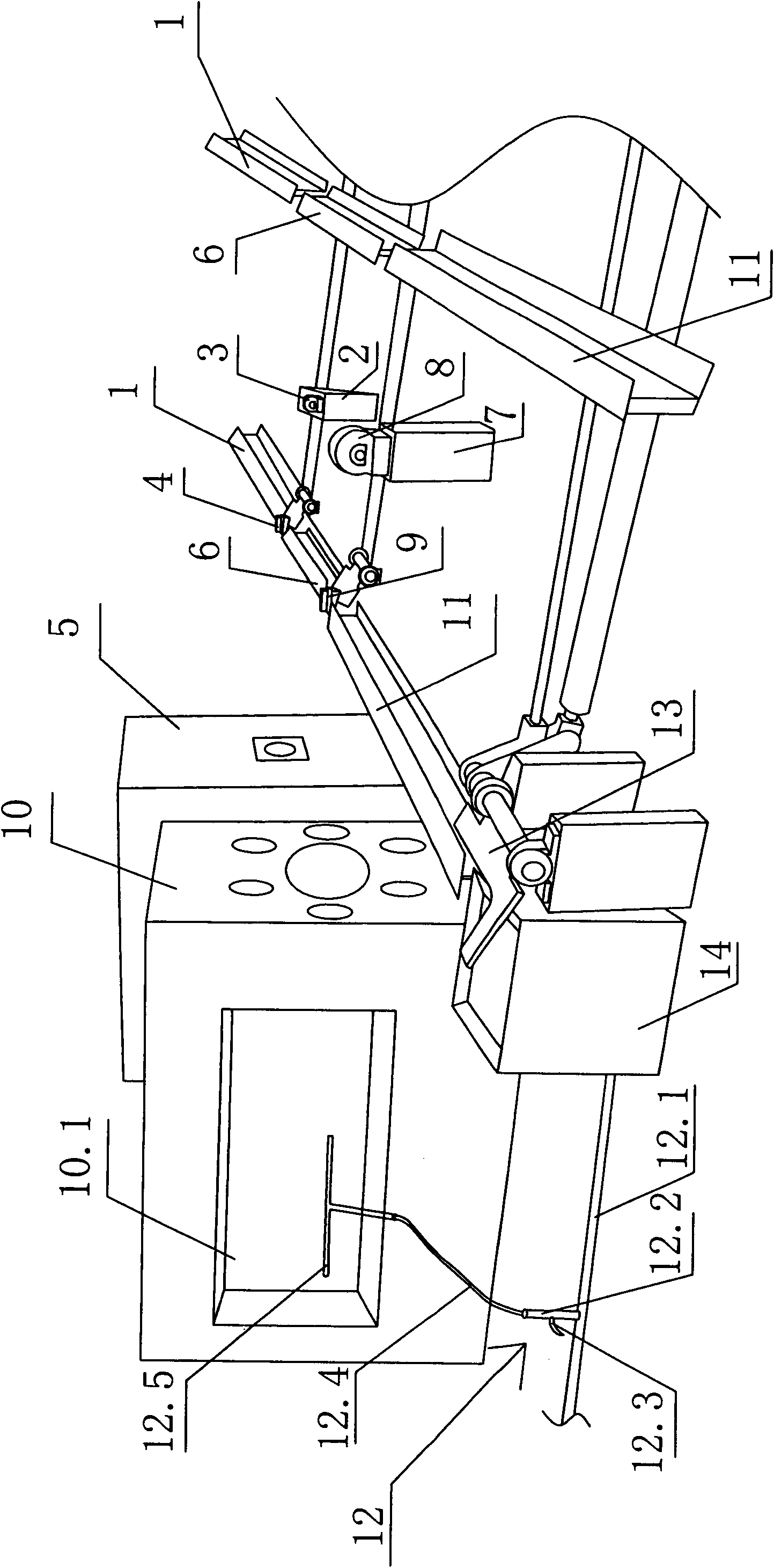 Heating and upsetting cooling device of drill rod pipe end