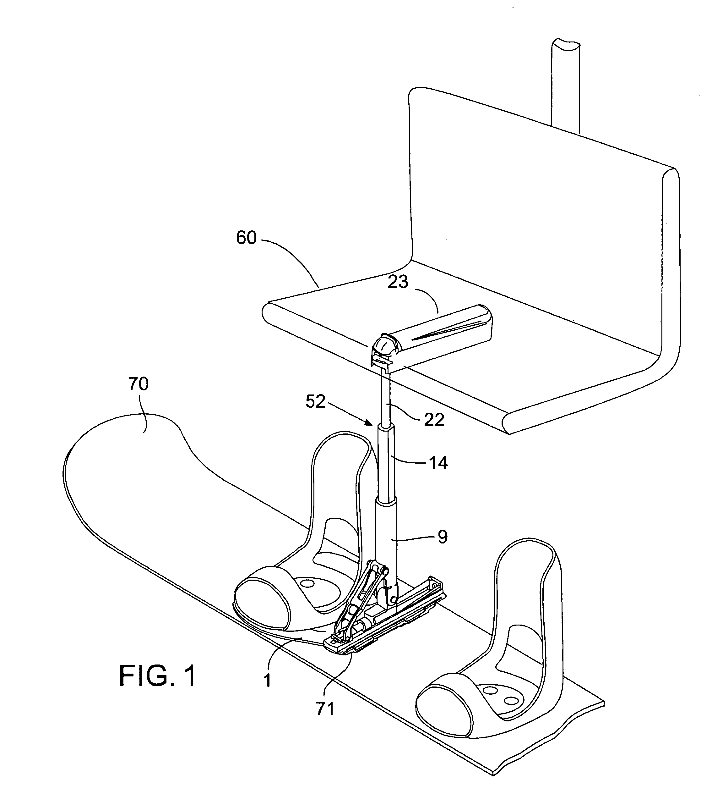 Retractable snowboard support apparatus for use in lift assist transport