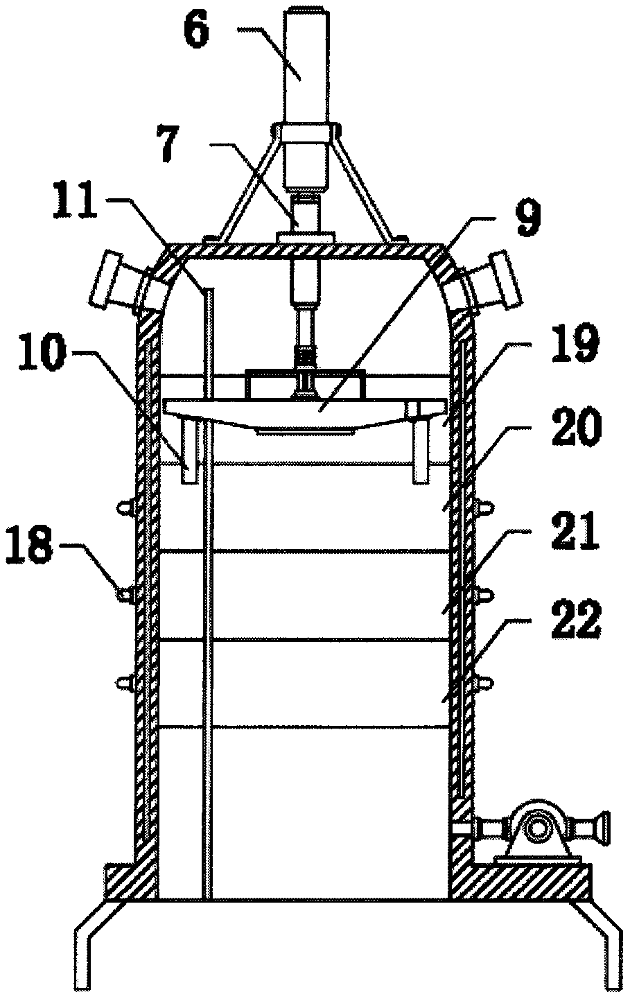 Noise-reducing conducting device of waste pyrolysis gasification furnace