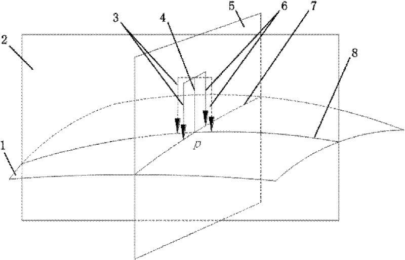 Method for quickly detecting normal vector of large-curvature-radius curved surface