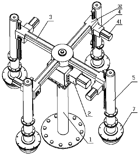 Rotary four-position machine capable of taking and injecting slurry cleanly