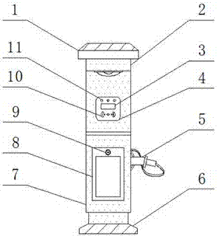 Multifunctional outdoor vertical alternating current charging pile