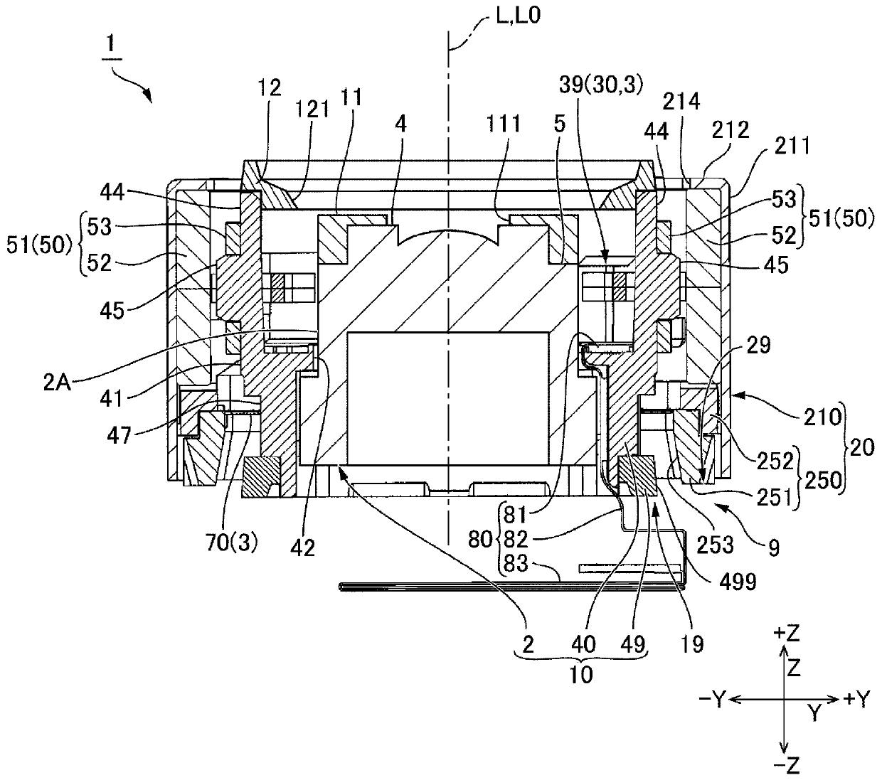 Optical unit with shake correction function and method of manufacturing the same