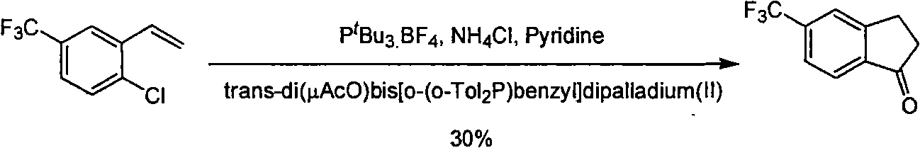 Process for synthesizing 5-trifluoromethyl-1-indene ketone