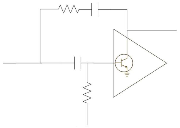 Transistor amplifier based on diode feedback, chip and electronic equipment