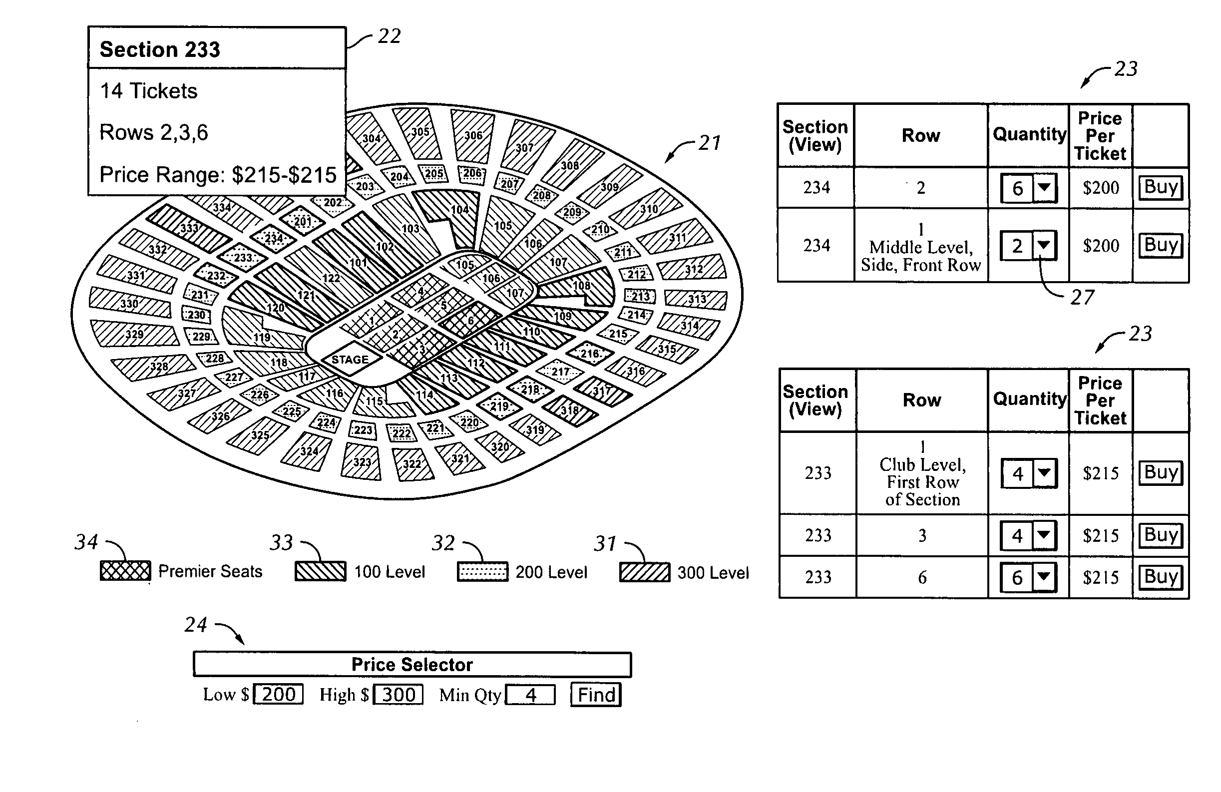 Method and system for automated ticketing for events in a venue