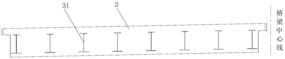 Integral prefabricated steel plate composite beam structure and construction method