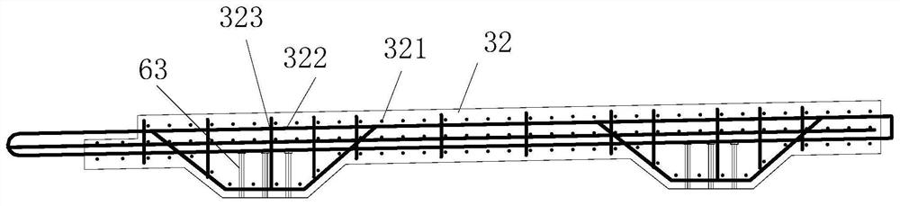 Integral prefabricated steel plate composite beam structure and construction method