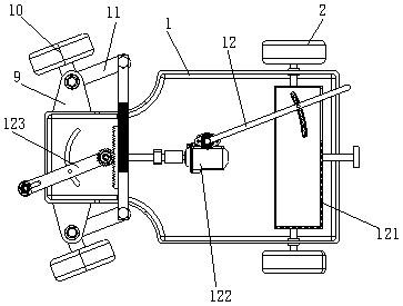 A continuous garden marking device with automatic deviation correction function