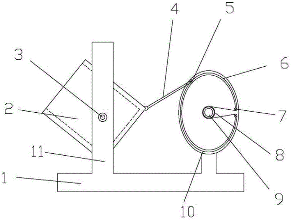 Large angle bucket dumping device