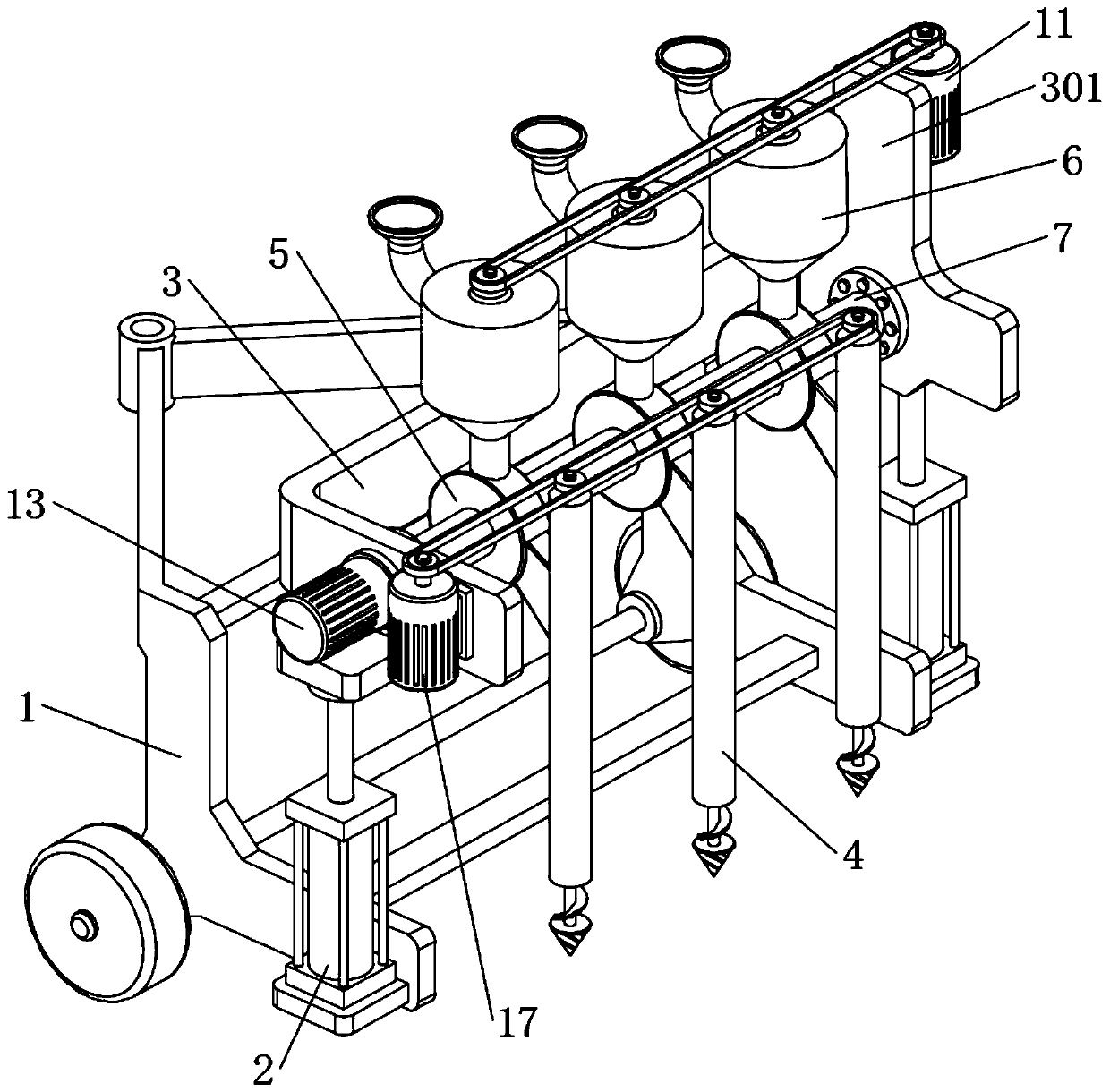 Agricultural mechanical device for quantitative fertilization