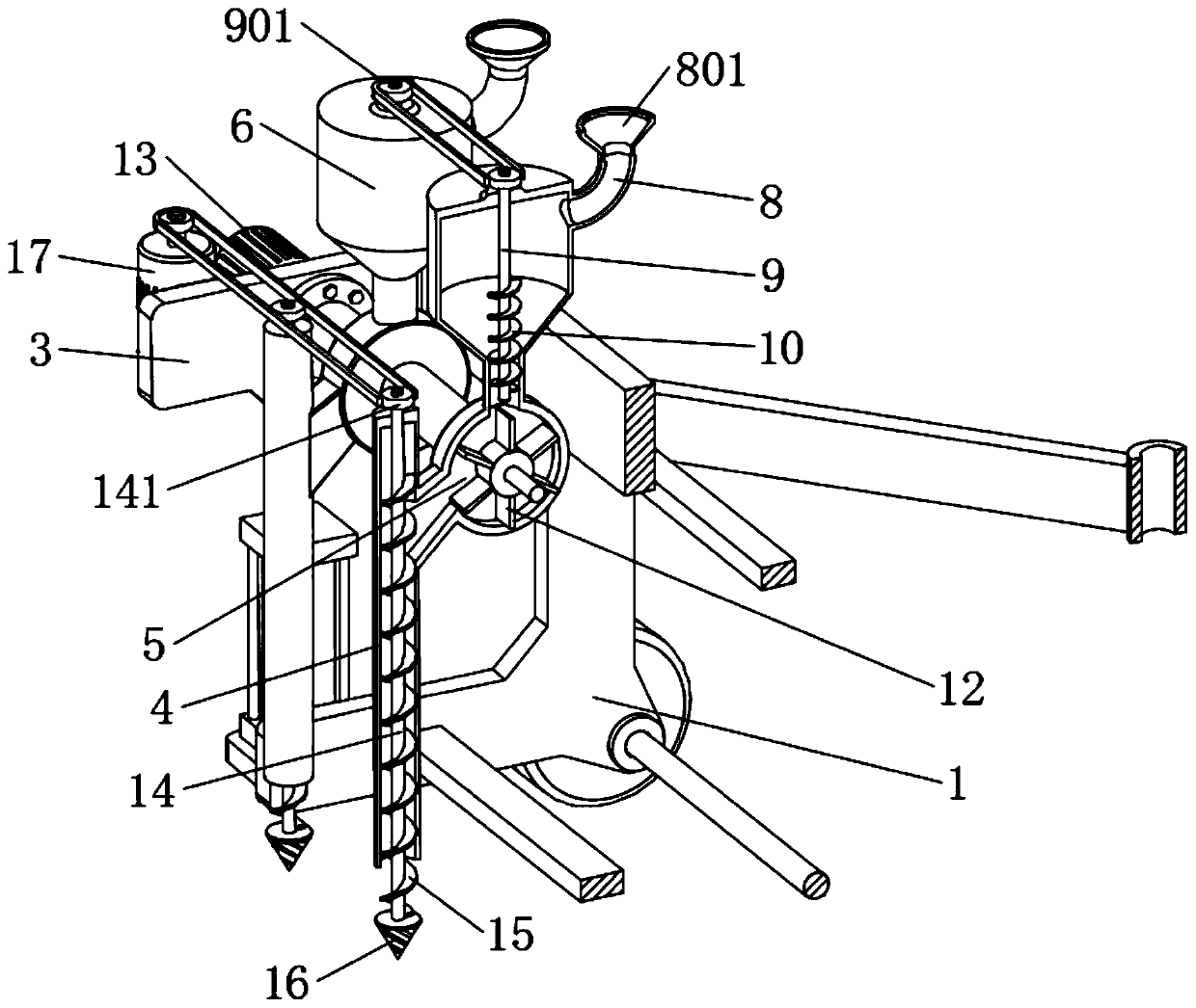 Agricultural mechanical device for quantitative fertilization