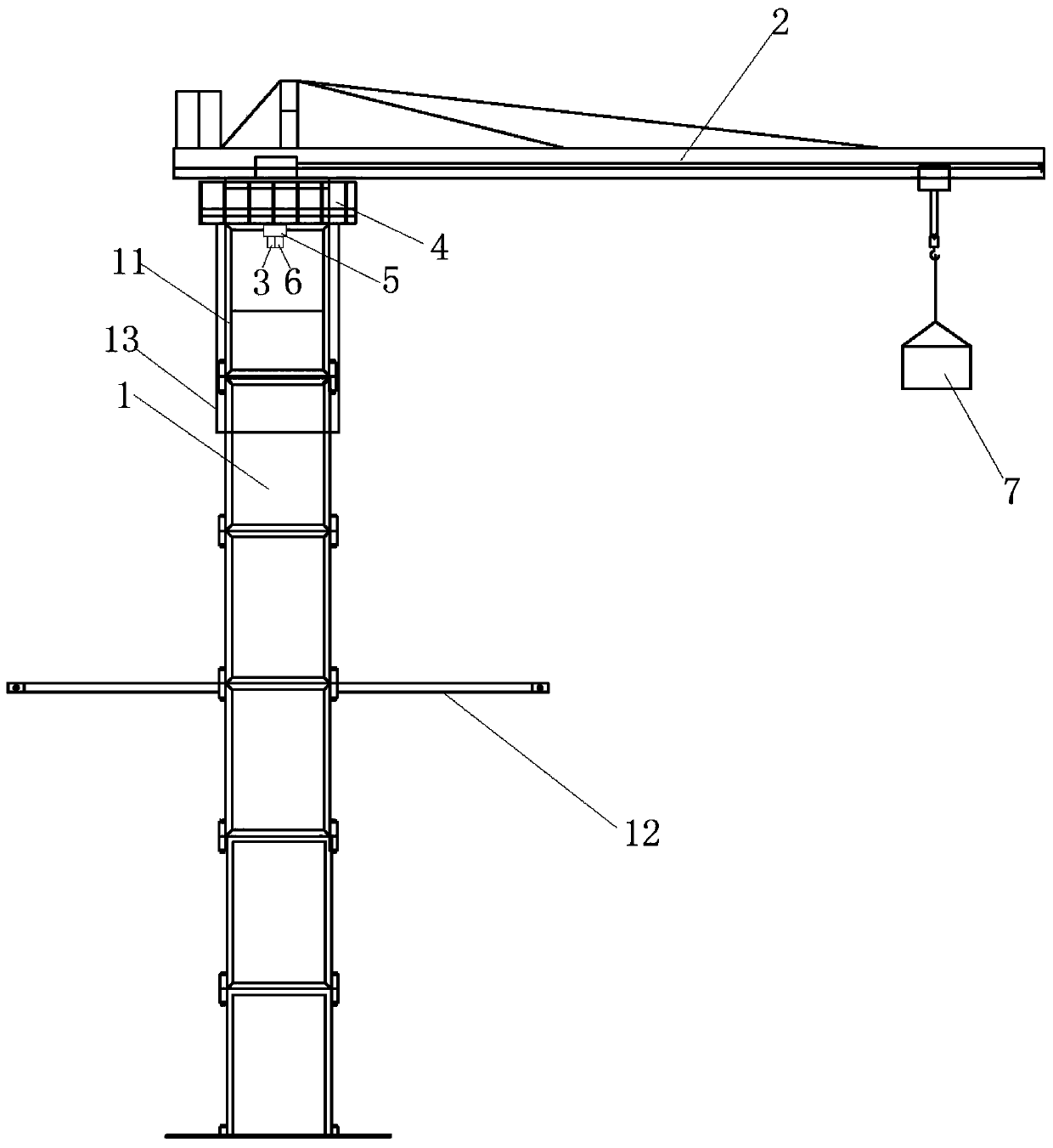 Tower crane capable of early warning of inclination and inclination detection and early warning method thereof