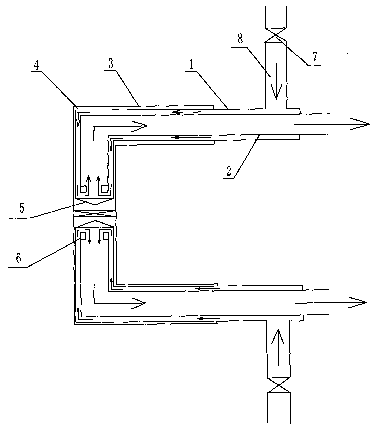 Pore channel cooling method of damaged cooling wall of blast furnace and device thereof