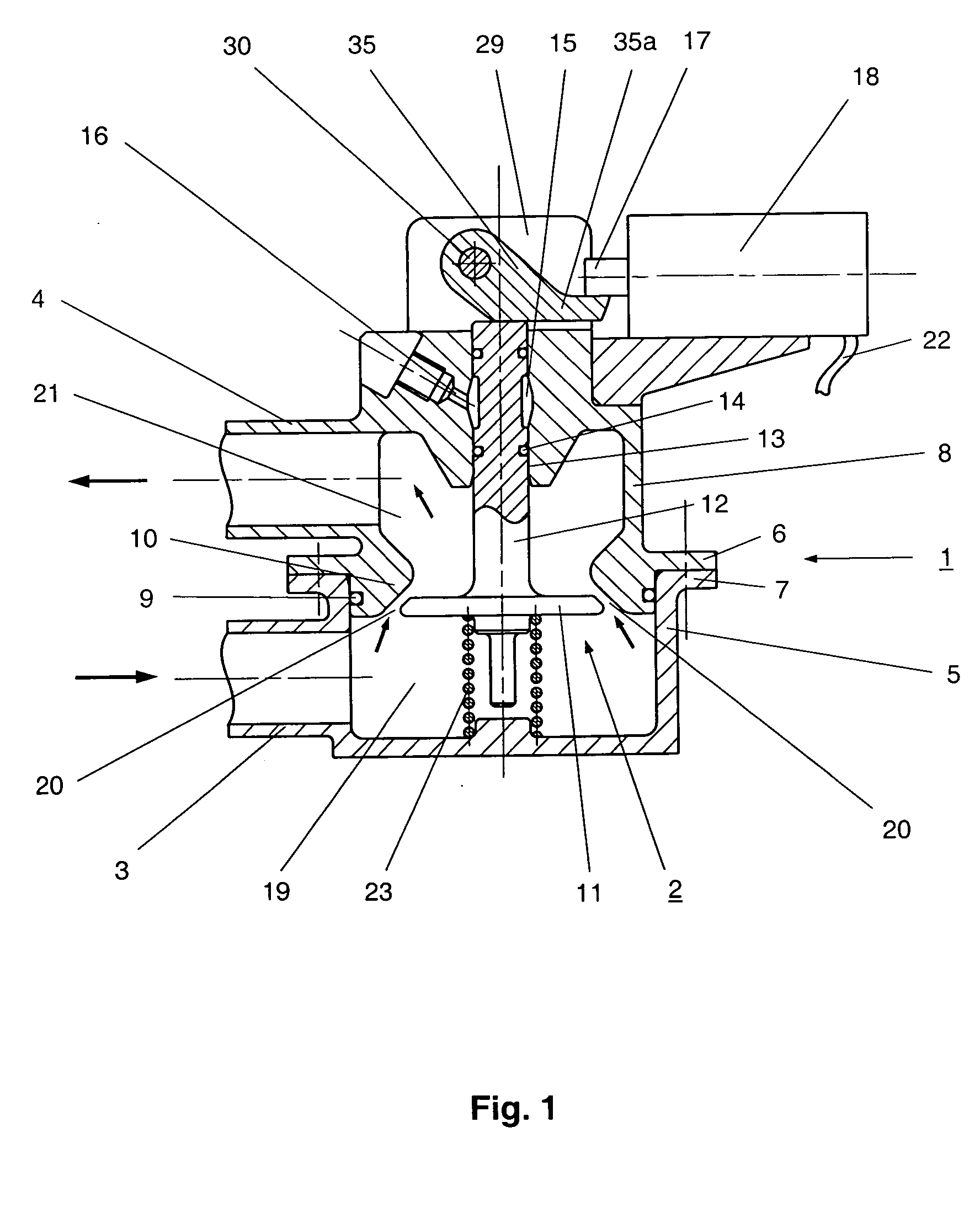 Quick-closing valve for the interruption of a fluid flow