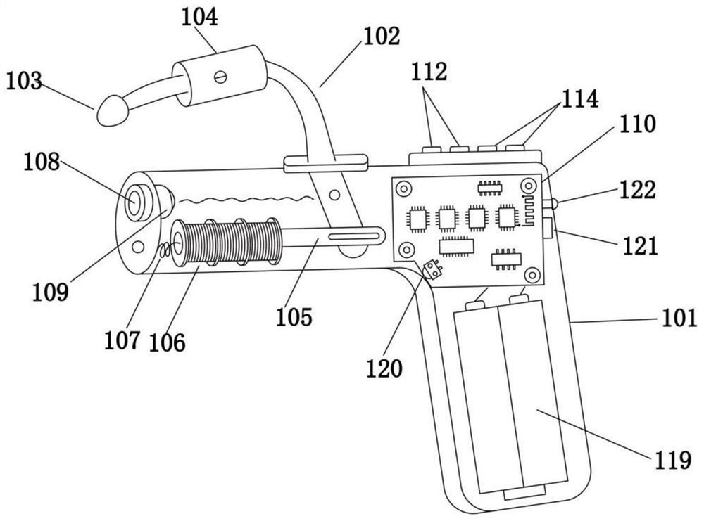 Bionic knocking type tree cavity inspection device and manufacturing method thereof