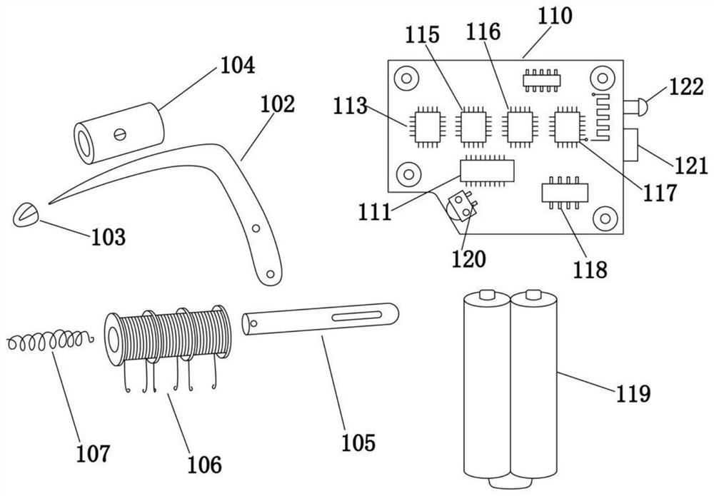 Bionic knocking type tree cavity inspection device and manufacturing method thereof