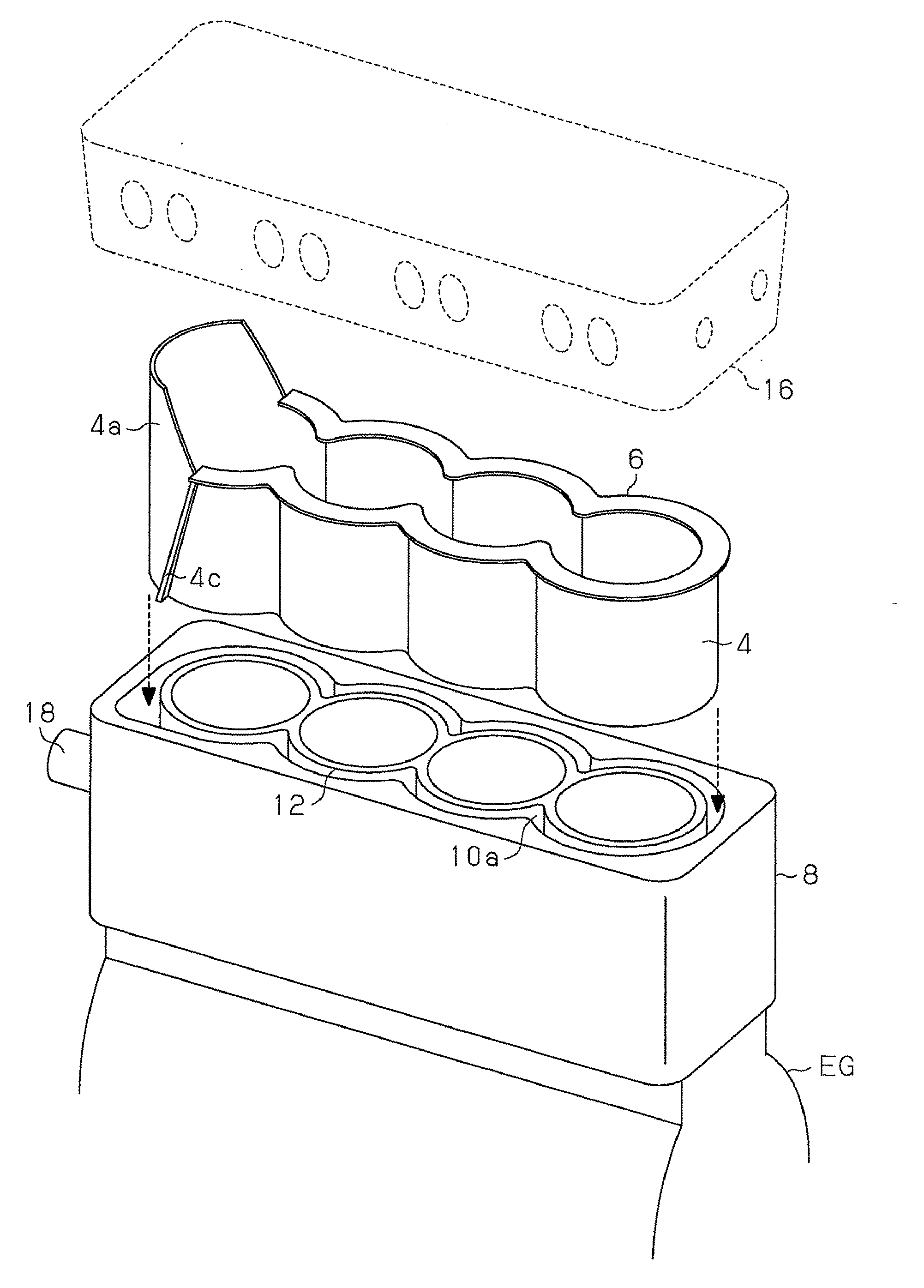 Partition member for cooling passage of internal combustion engine, cooling structure of internal combustion engine, and method for forming the cooling structure