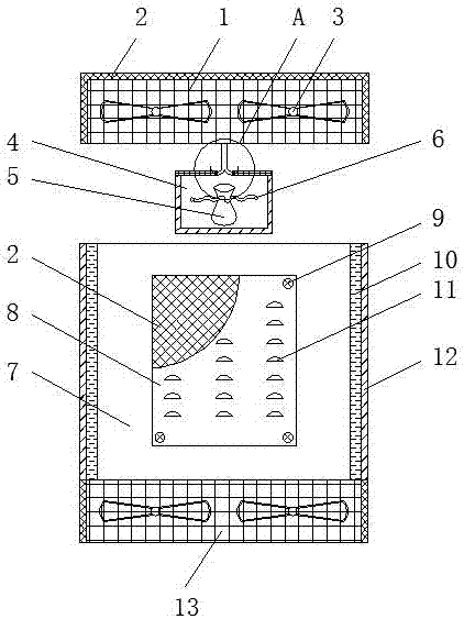 Heat-dissipation dust-removal protection box for fire-fighting tool