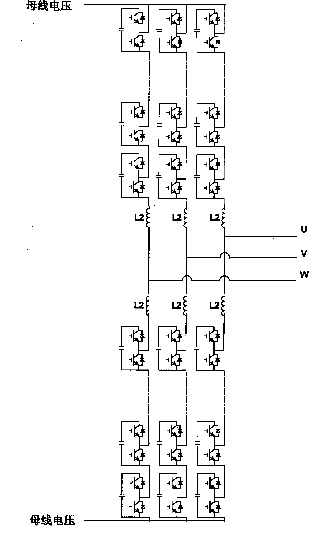 Power-generating interconnected topological structure of transformerless water-turbine generator