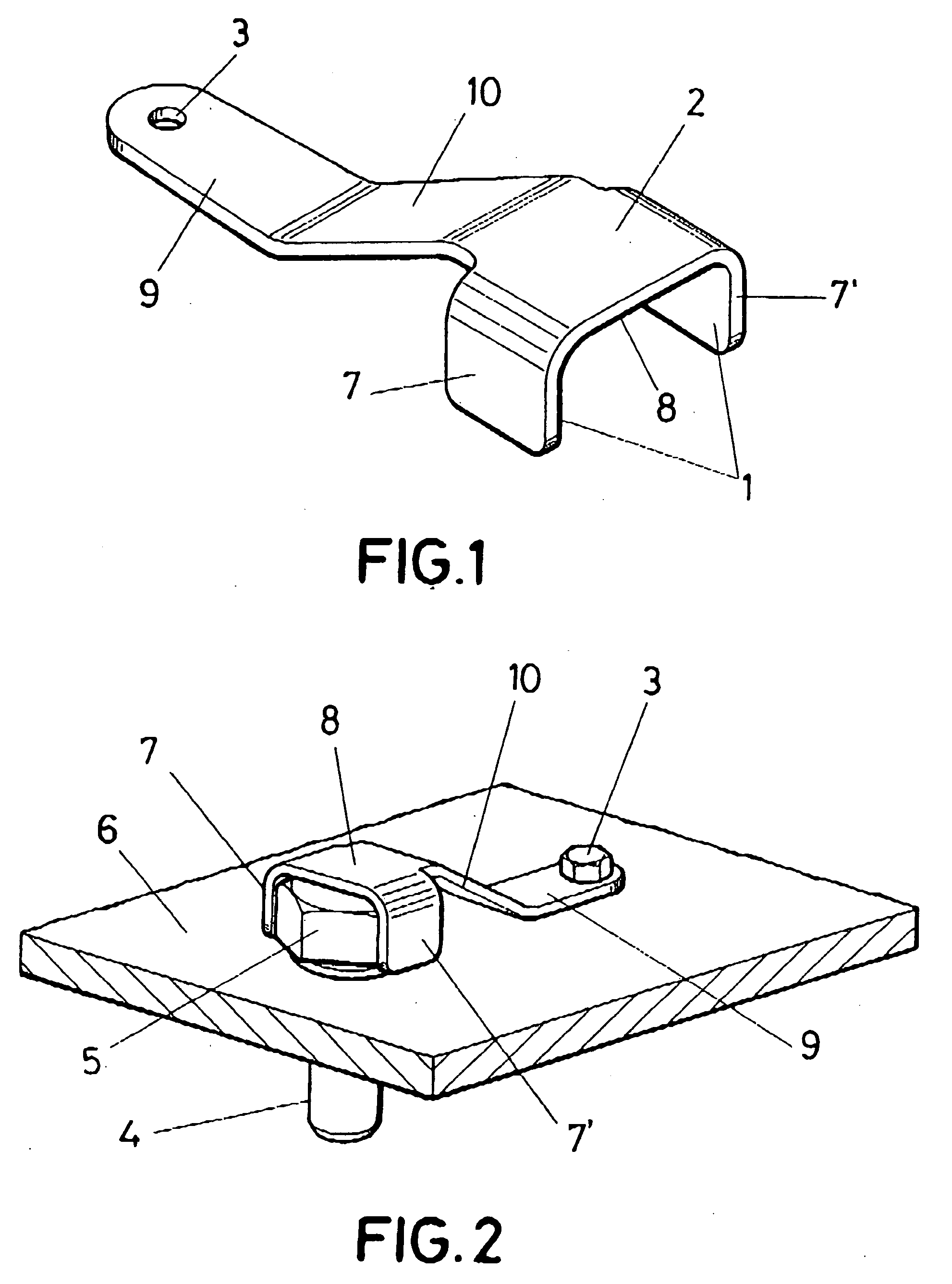 Separate arm device for ensuring of a threaded coupling element