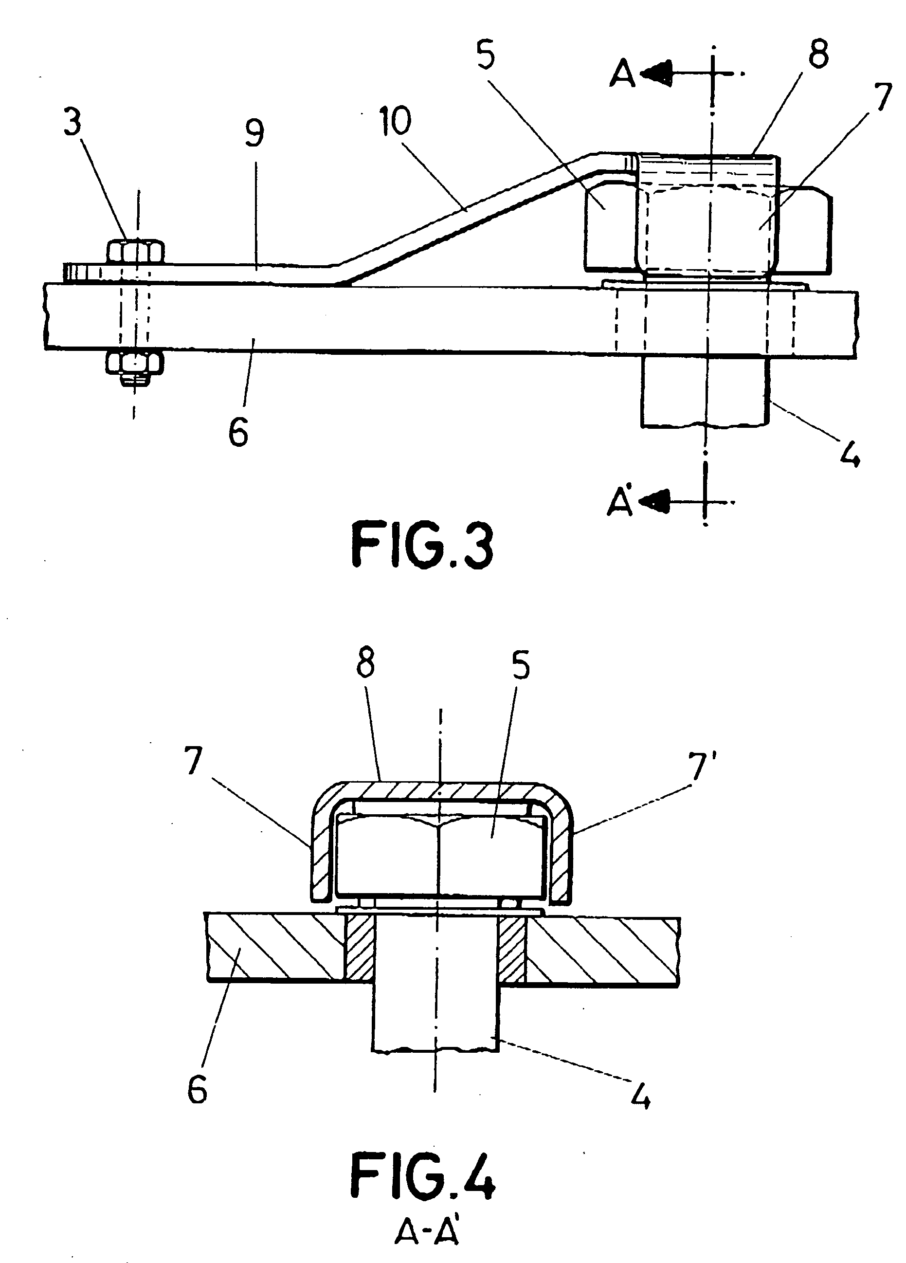 Separate arm device for ensuring of a threaded coupling element