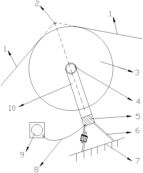 Tension detection device and detection method during tow line traveling