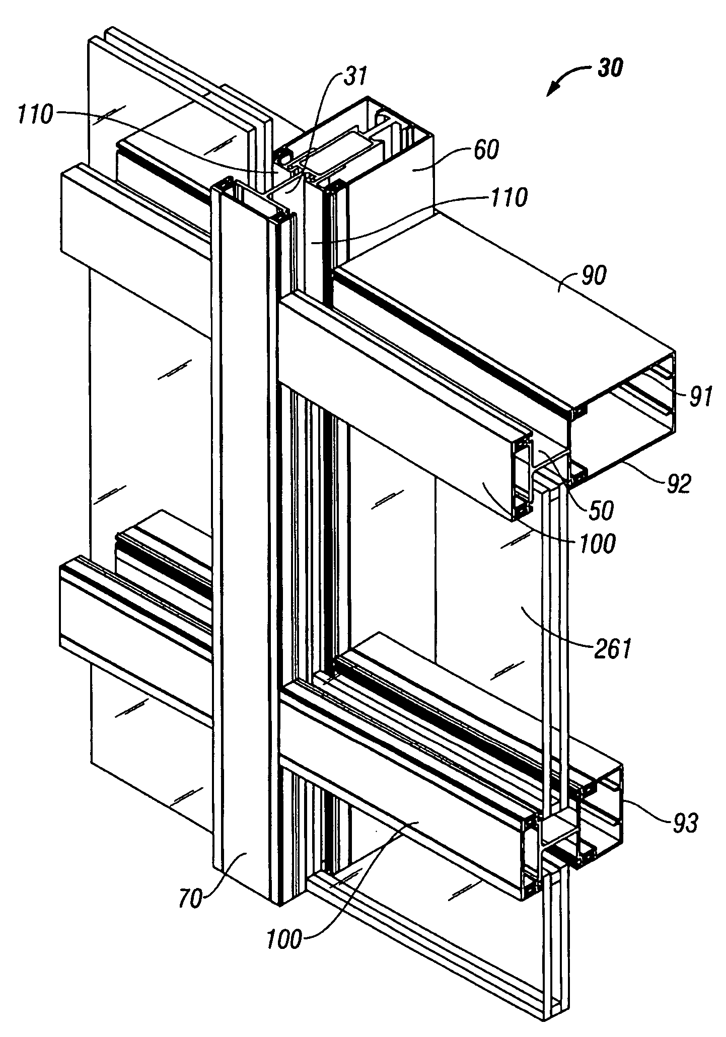 Tube-lock curtain wall system