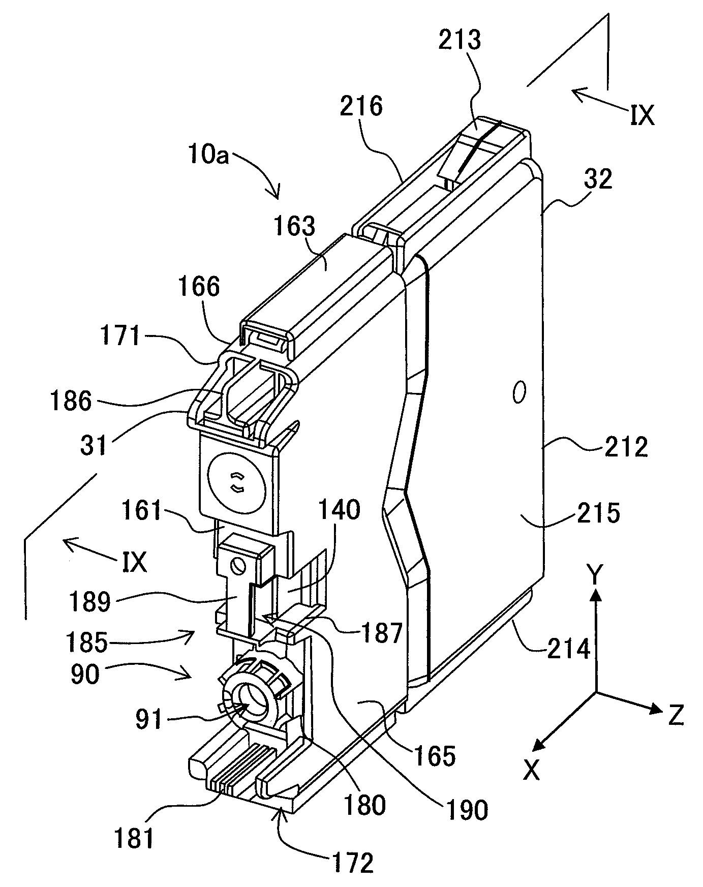 Ink cartridge-attaching device and ink jet recording apparatus