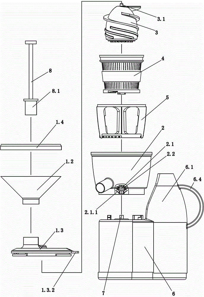 Squeezing juicer